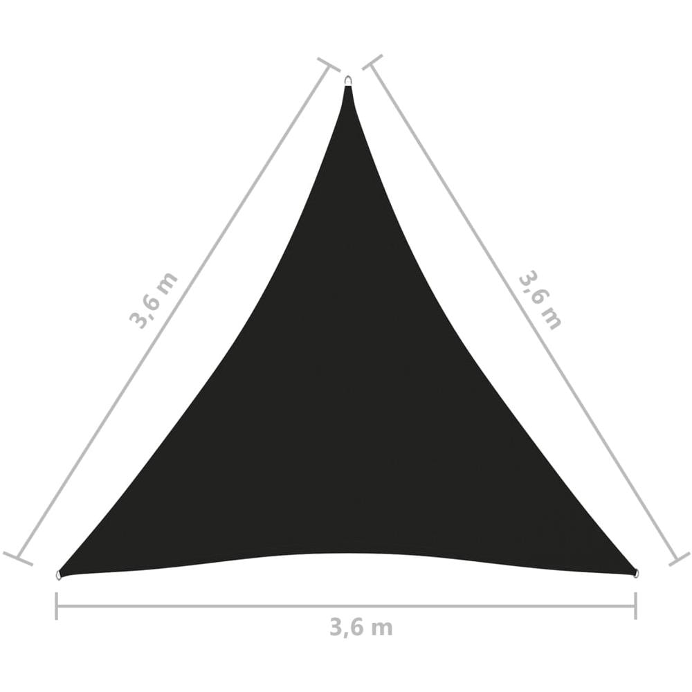 Parasole a Vela Oxford Triangolare 3,6x3,6x3,6 m Nero - Foto 6