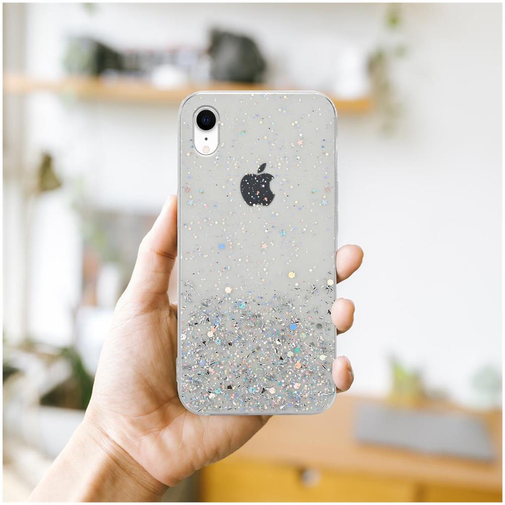 Custodia Compatibile Con Apple Iphone Xr In Trasparente Con Glitter - Coperchio Protettivo In Silicone Tpu Flessibile Con Glitter Scintillanti - Foto 8