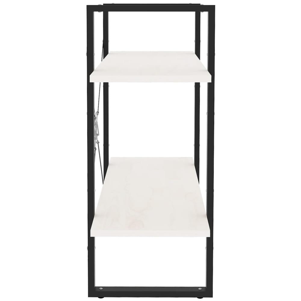 Libreria A 2 Ripiani Bianca 80x30x70 Cm In Massello Di Pino - Foto 2