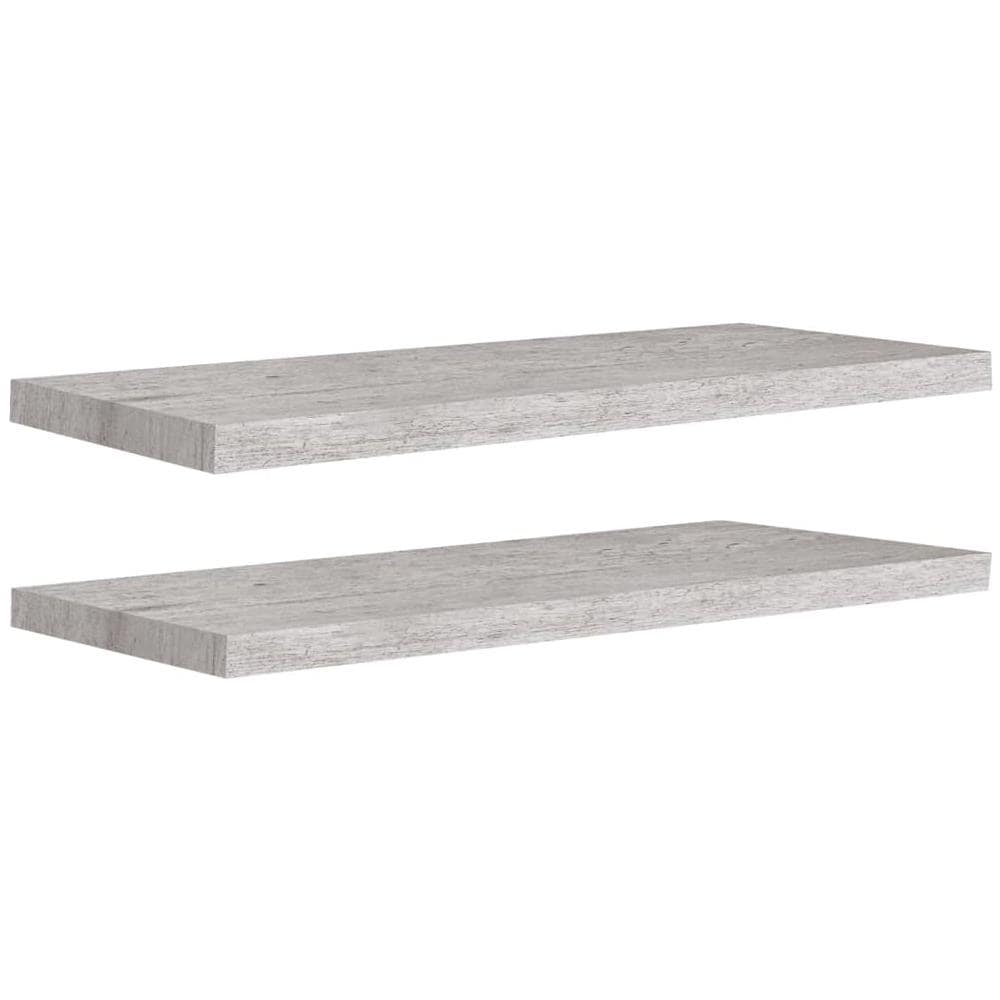 Scaffali A Parete 2 Pz Grigio Cemento 80x23,5x3,8 Cm In Mdf - Foto 2