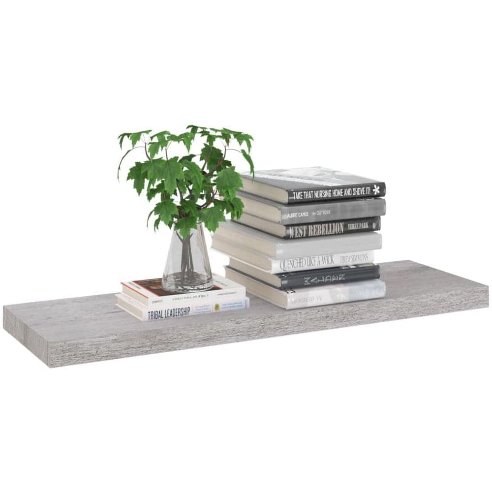 Scaffali A Parete 2 Pz Grigio Cemento 80x23,5x3,8 Cm In Mdf - Foto 3