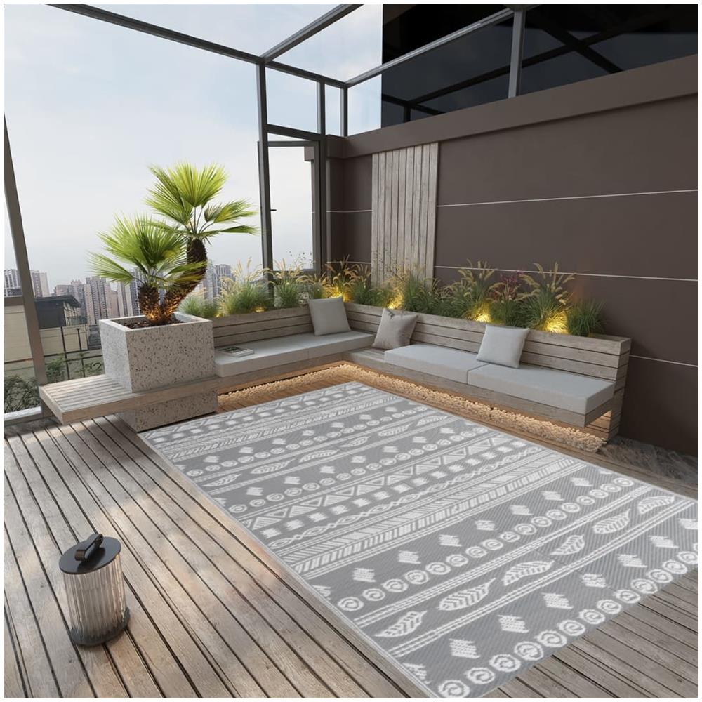 Tappeto Da Esterno Grigio 190x290 Cm In Pp - Foto 1