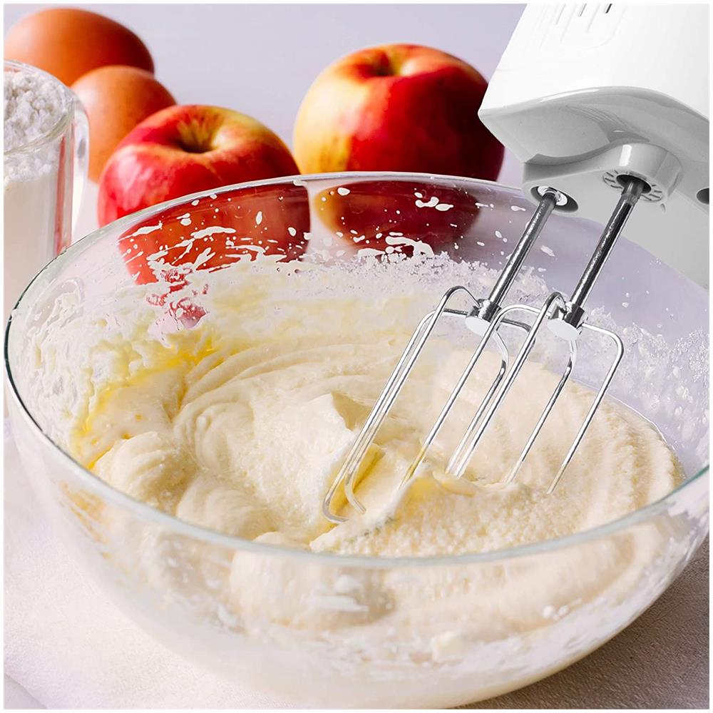 Hm4 / w Sbattitore Elettrico A Mano 400 W - Frusta Elettrica 5 Velocità - Porta Accessori Incluso - Sbattitori, Ganci E Frusta Inclusi - Ideale Per Dolci / Torte / Creme / Pasticceria - Foto 2
