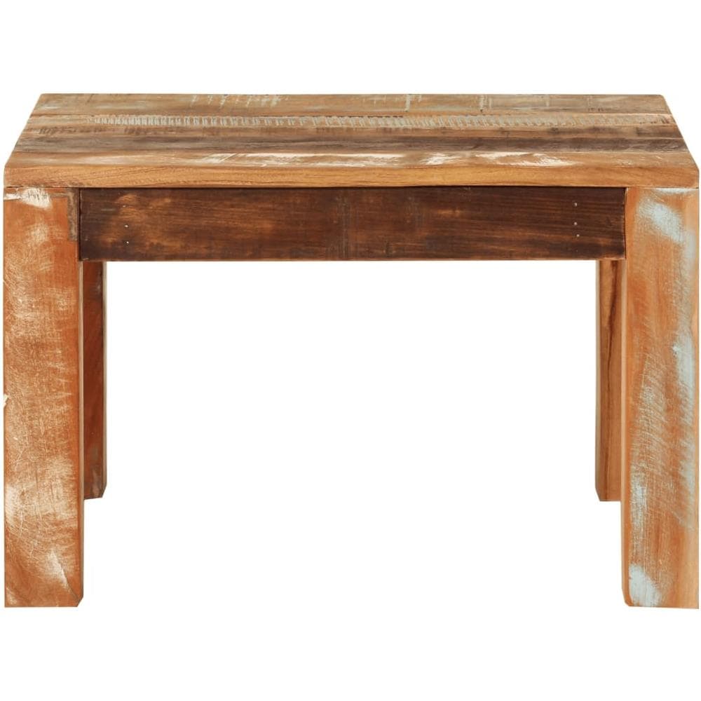 Tavolino Da Salotto 55x55x35 Cm In Legno Massello Di Recupero - Foto 2