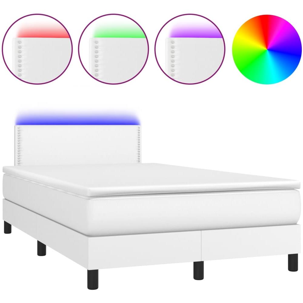 Giroletto Molle Con Materasso E Led Bianco 120x200cm Similpelle - Foto 2
