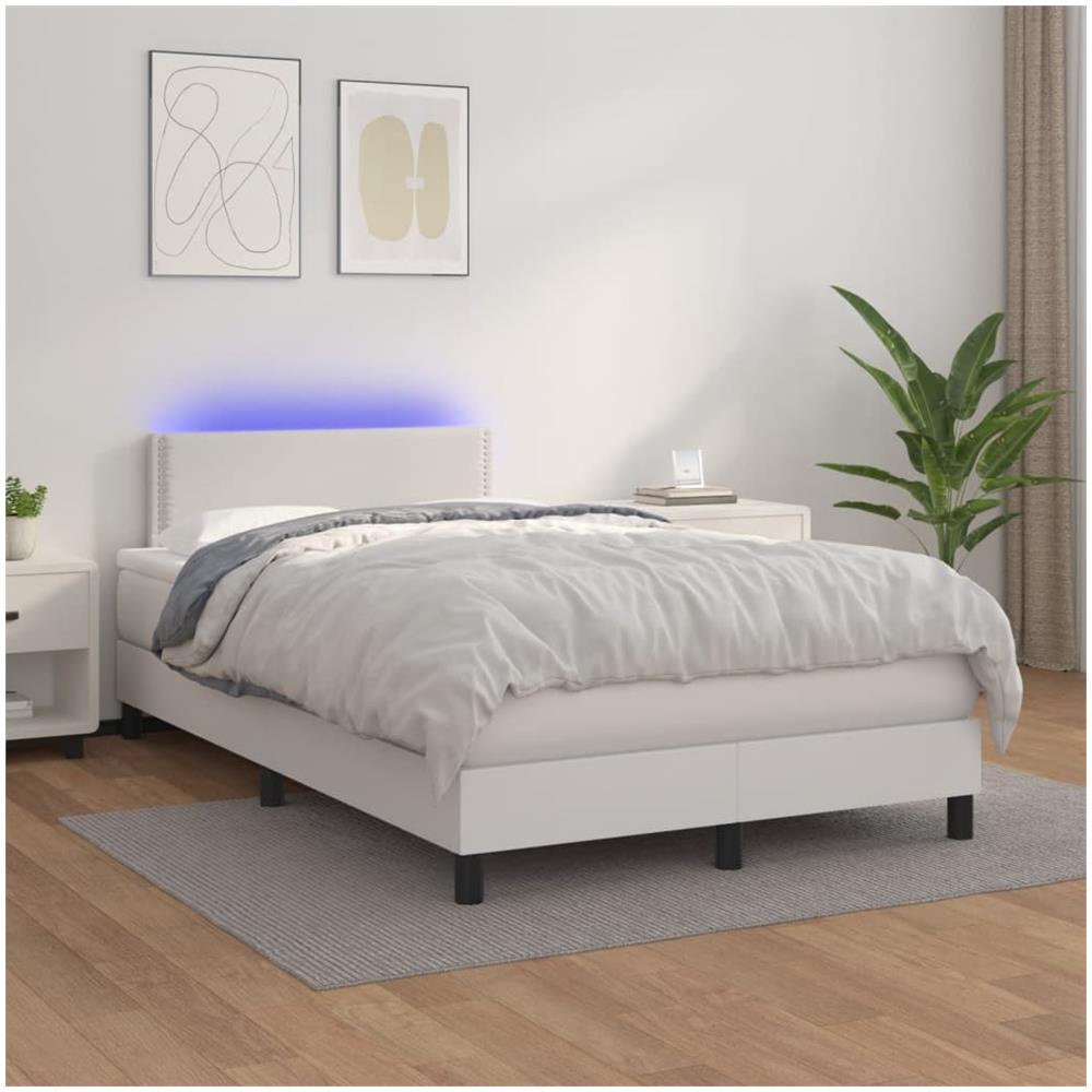Giroletto Molle Con Materasso E Led Bianco 120x200cm Similpelle - Foto 1