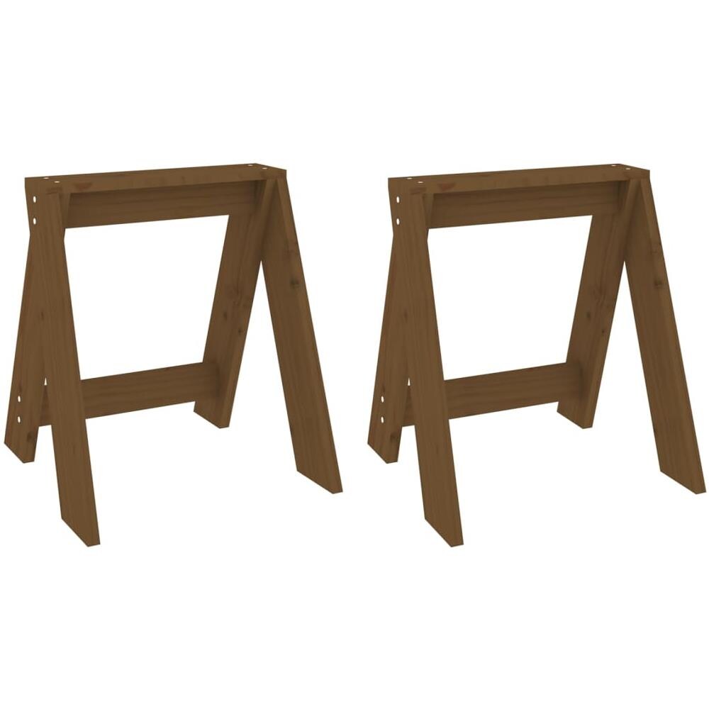 Sgabelli 2 Pz Miele 40x40x45 Cm In Legno Massello Di Pino - Foto 2