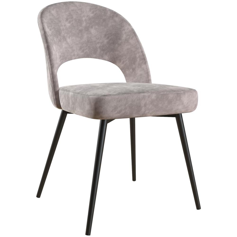 Alexi Sedia Da Pranzo Imbottita In Velluto Grigio Chiaro - Foto 1