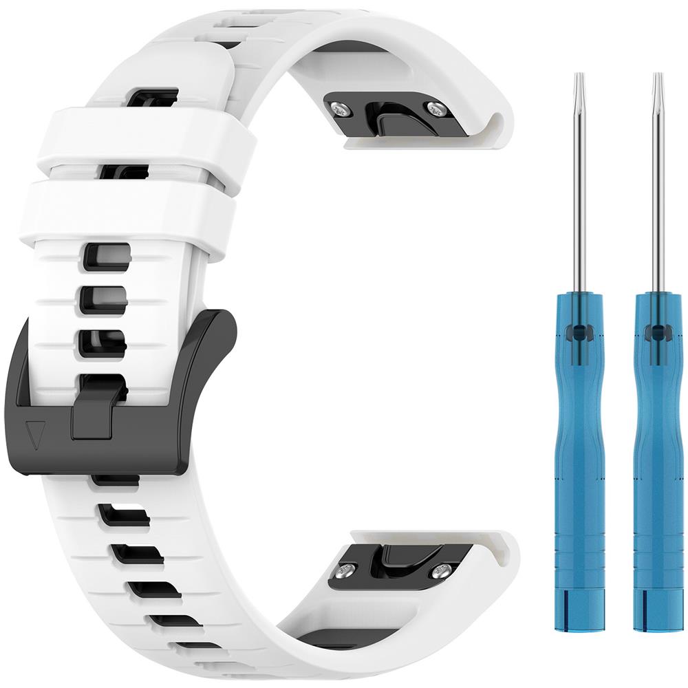 Cinturino Per Orologio Bicolore Con Linee Orizzontali A Sgancio Rapido Per Garmin Fenix Multicolor 22 Mm - Foto 1