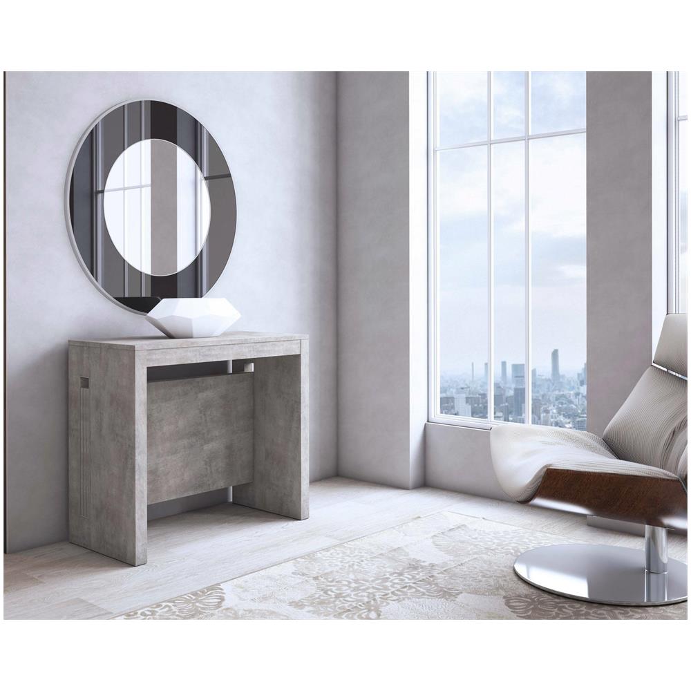 Tavolo Allungabile Glicine, Tavolo Da Pranzo Estensibile, Consolle Multiuso Con Allunghe, 100% Made In Italy, 186x80h76 Cm, Cemento - Foto 4