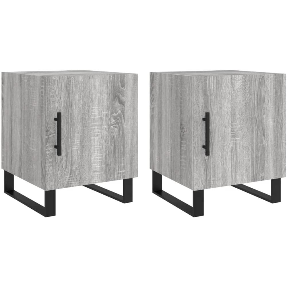 Comodini 2 Pz Grigio Sonoma 40x40x50 Cm In Legno Multistrato - Foto 2