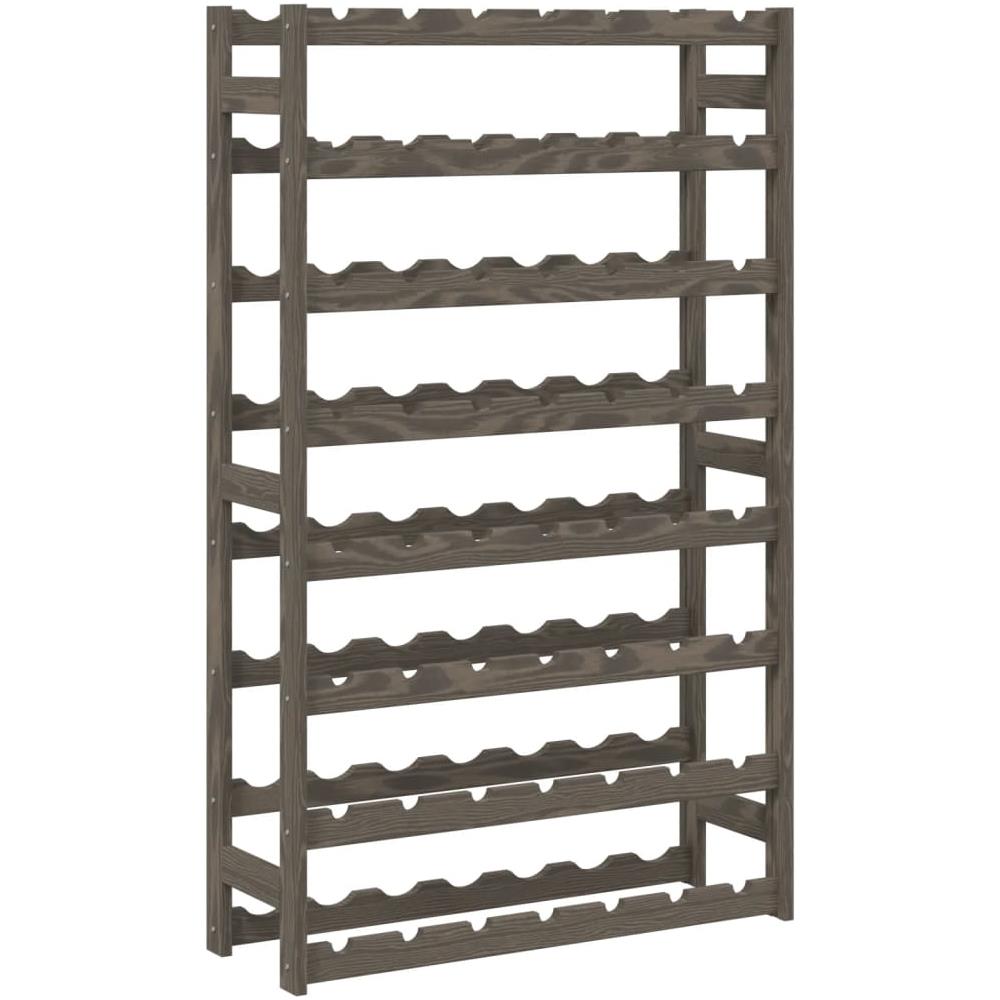 Portabottiglie Per 56 Bottiglie Grigio Legno Massello Di Pino - Foto 2
