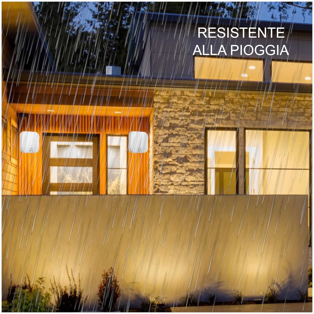 Plafoniera Led 20w Sensore Di Movimento, Impermeabile Per Esterno Ip65, Luce Naturale 4000k, 1900lumen, Applique Quadrata Da Parete - Foto 2
