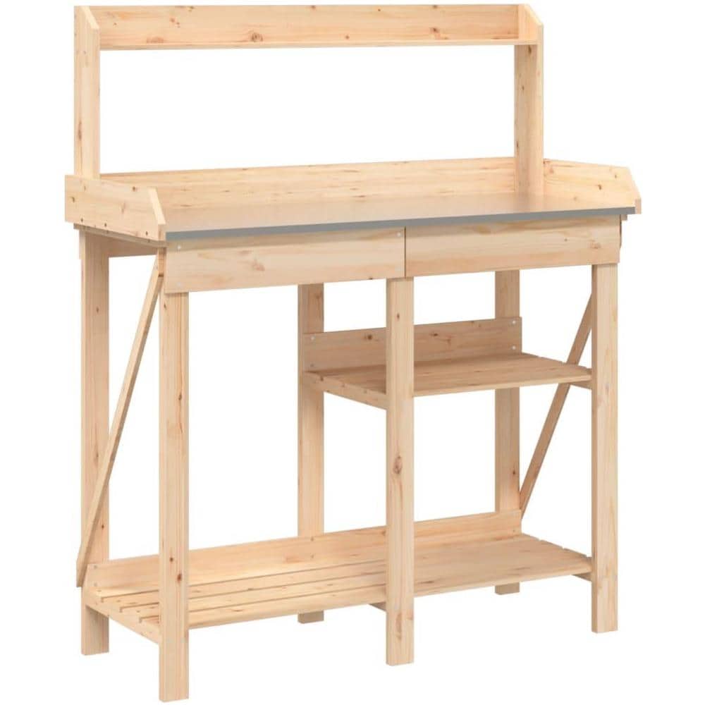 Panca porta Vasi con Ripiani in Legno Massello di Abete - Foto 1