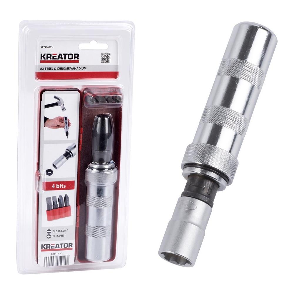 Cacciavite A Percussione + Kit 4 Inserti Giraviti In Acciaio Bricolage Krt410003 - Foto 5