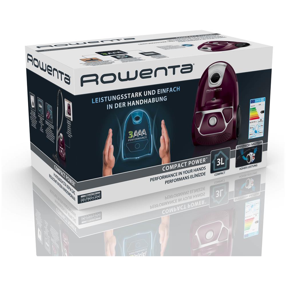 Compact Power Aspirapolvere a Traino con Saccho Potenza 750 Watt Colore Viola - Foto 7