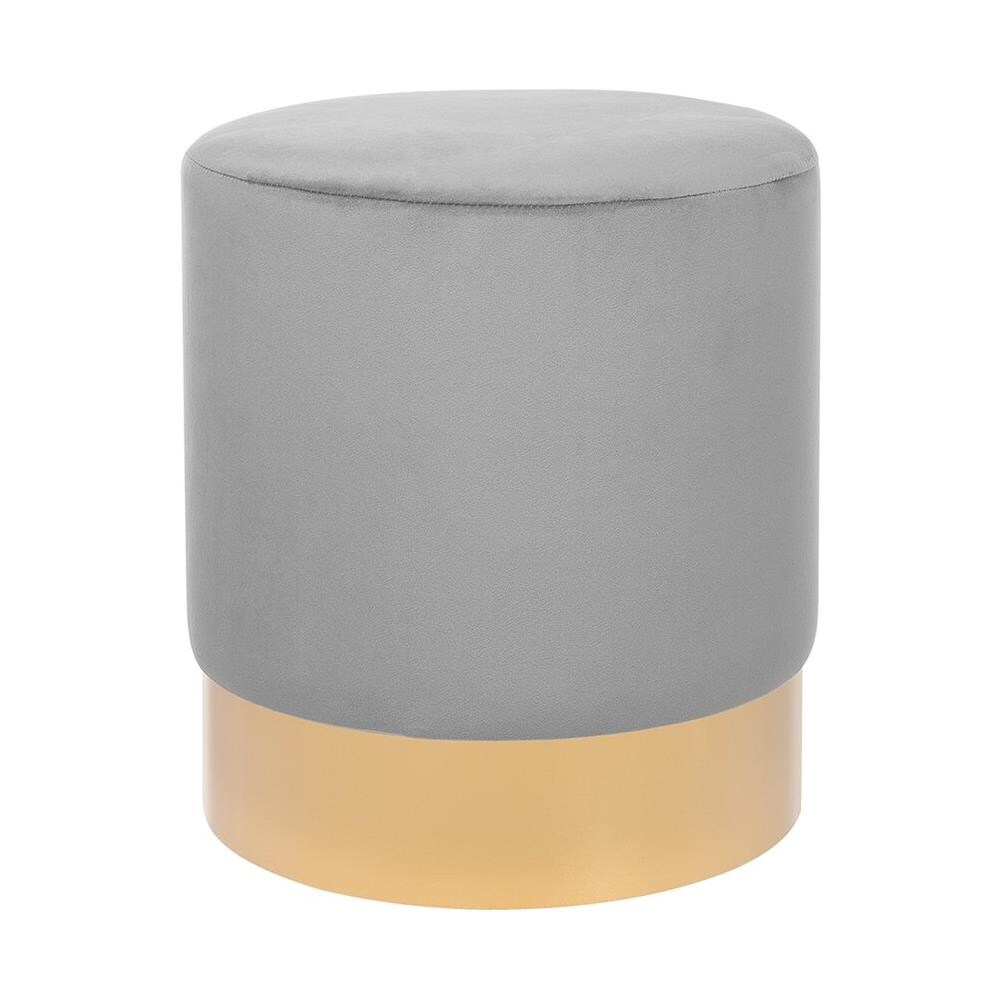 Pouf In Velluto Grigio Sophia - Foto 1