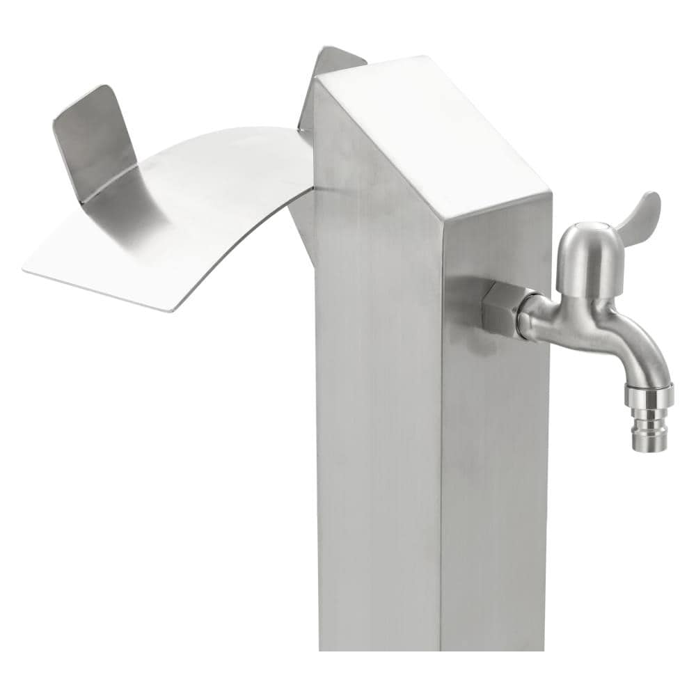 Fontanella a Colonna in Acciaio Inossidabile Quadrata 95 cm - Foto 2