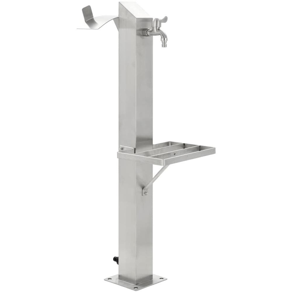 Fontanella a Colonna in Acciaio Inossidabile Quadrata 95 cm - Foto 1