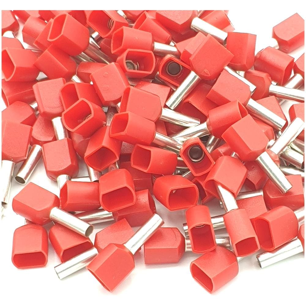 Terminali A Cordone Doppiù Isolati Da 100 Pz 1.0mm Rosso - Foto 1