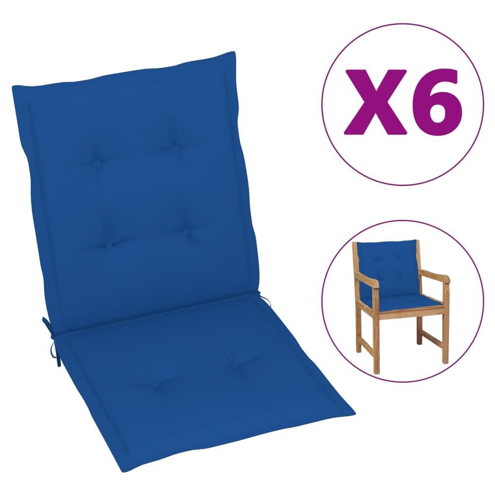 Cuscini Per Sedie Da Giardino 6 Pz Blu Reale 100x50x4 Cm - Foto 1