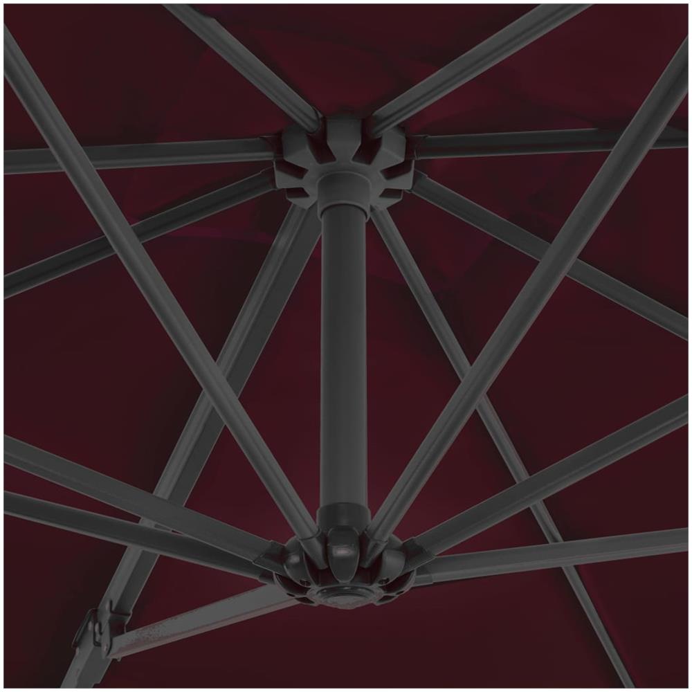 Ombrellone A Sbalzo Con Palo Alluminio 250x250 Cm Rosso Bordò - Foto 2