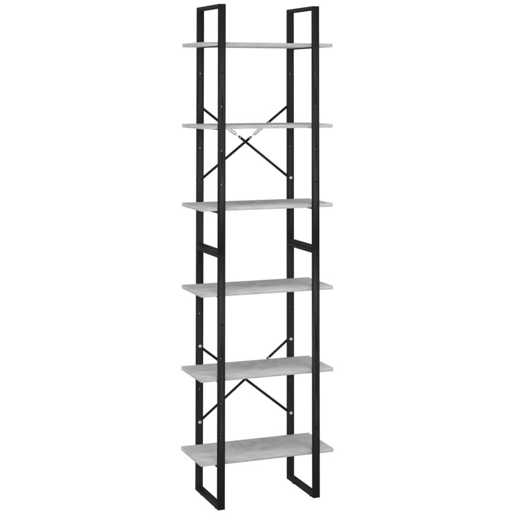 Scaffale Grigio Cemento 60x30x210 cm in Legno Multistrato - Foto 2