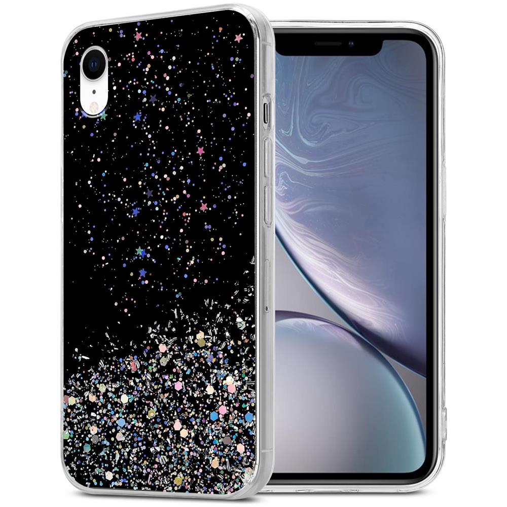 Cadorabo Custodia Compatibile Con Apple Iphone Xr In Nero Con Glitter - Coperchio Protettivo In Silicone Tpu Flessibile Con Glitter Scintillanti - Foto 1