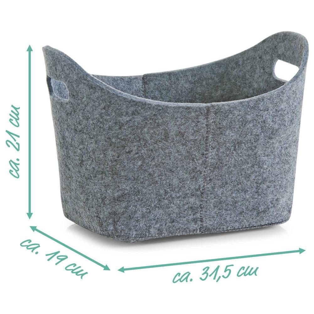 Cestino Portaoggetti Ovale, Feltro - Contenitore 12 L, Zeller - Foto 4