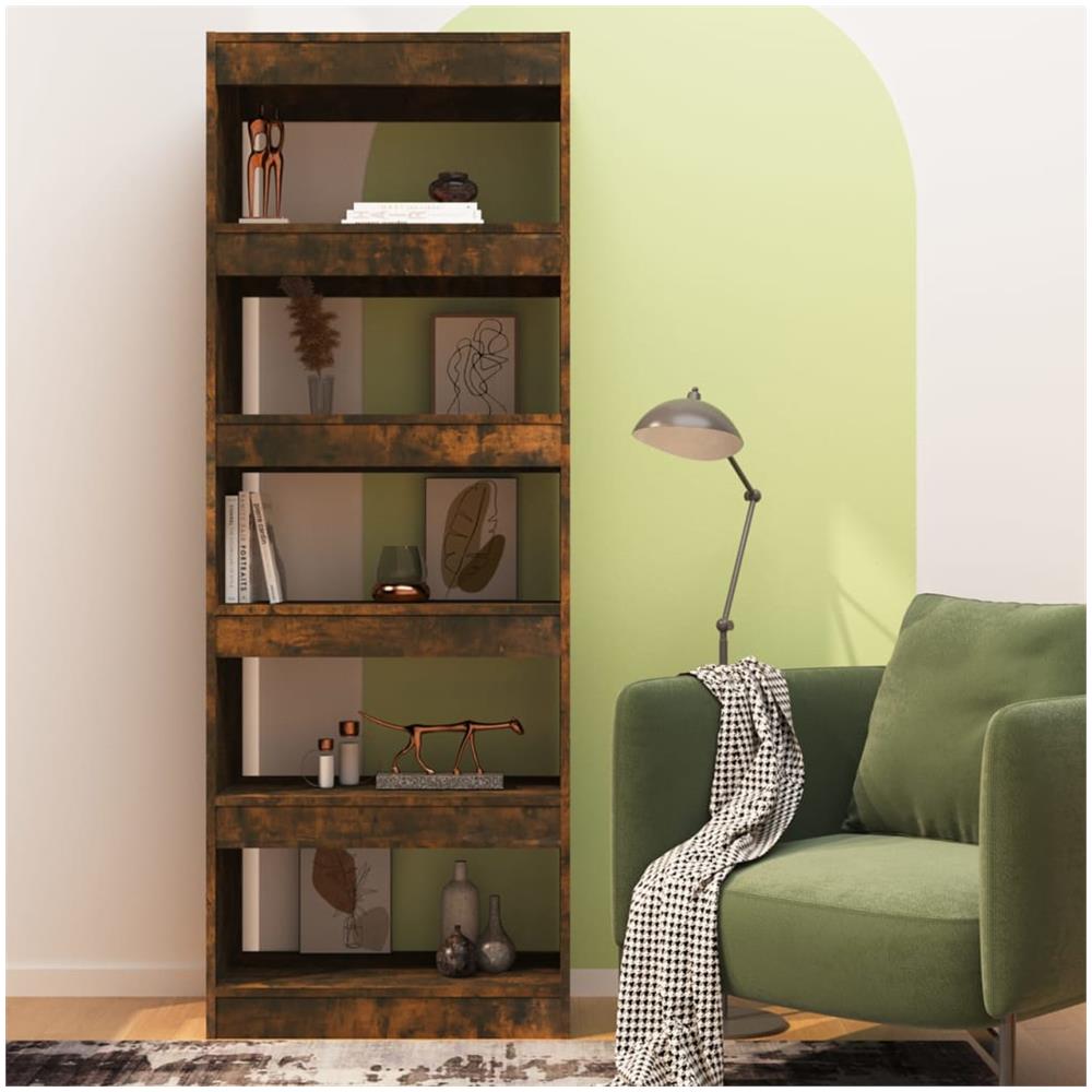 Libreria /Divisorio Rovere Fumo 60x30x166 cm in Truciolato - Foto 3