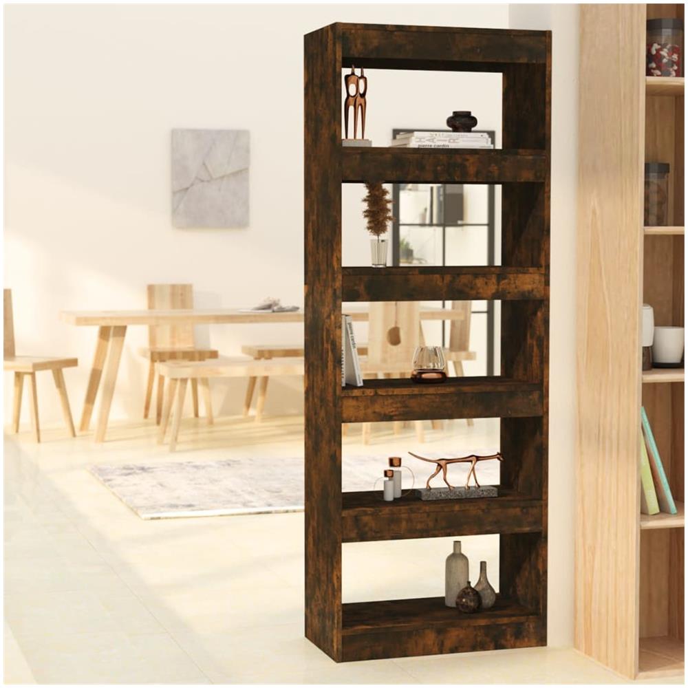 Libreria /Divisorio Rovere Fumo 60x30x166 cm in Truciolato - Foto 1