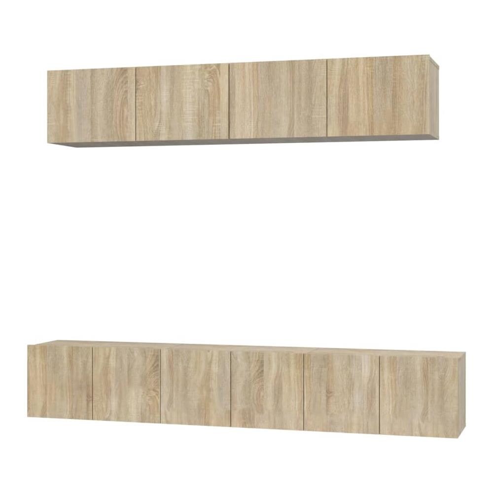 Set Di Mobili Porta Tv 5 Pz Rovere Sonoma In Legno Multistrato - Foto 2