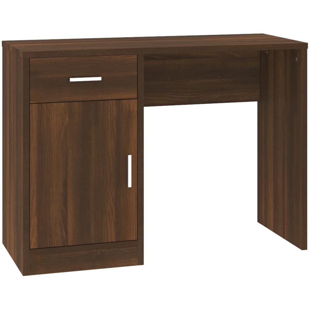 Scrivania Cassetto Rovere Marrone 100x40x73cm Legno Multistrato - Foto 2