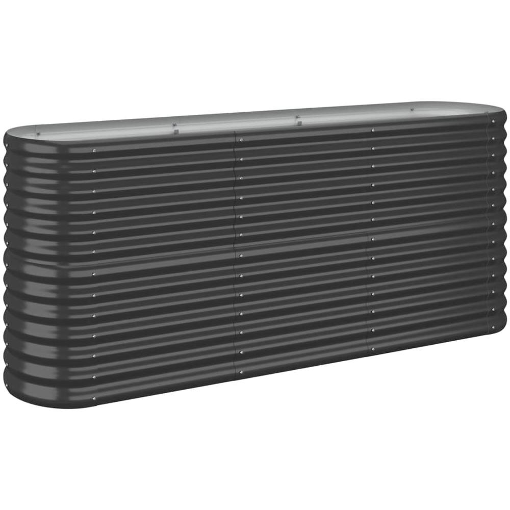 Vaso Giardino Acciaio Verniciato Polvere 152x40x68 Cm Antracite - Foto 1