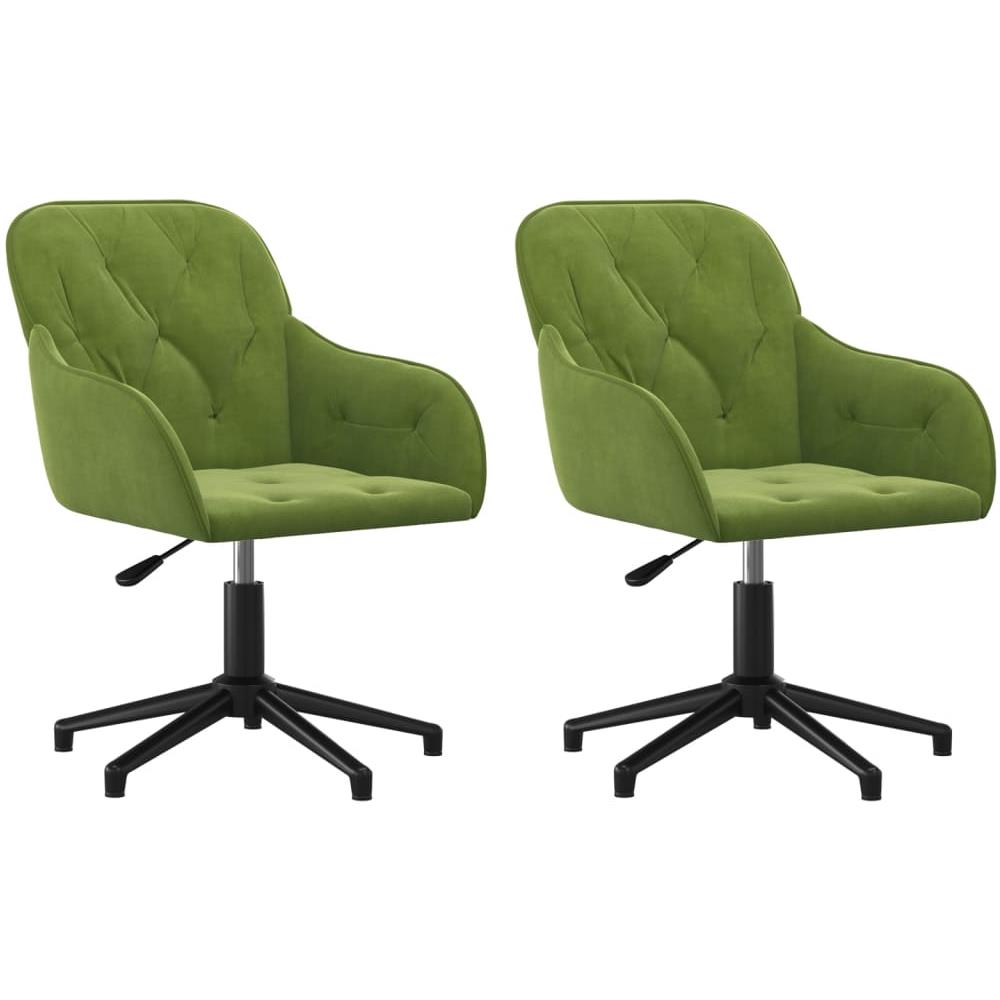 Sedie Da Pranzo Girevoli 2 Pz Verde Chiaro In Velluto - Foto 2