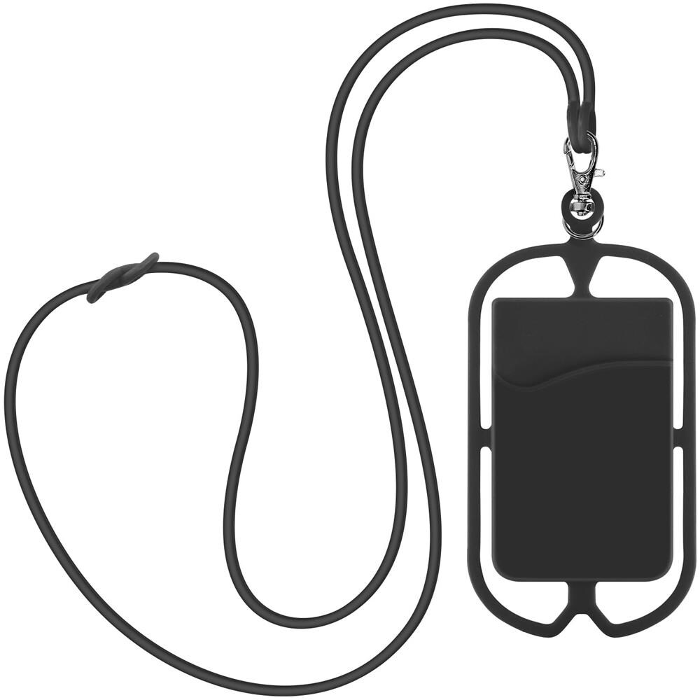 Cover Con Cordino Universale Per Smartphone Con Porta-carte Serie Neckpouch Nera - Foto 1