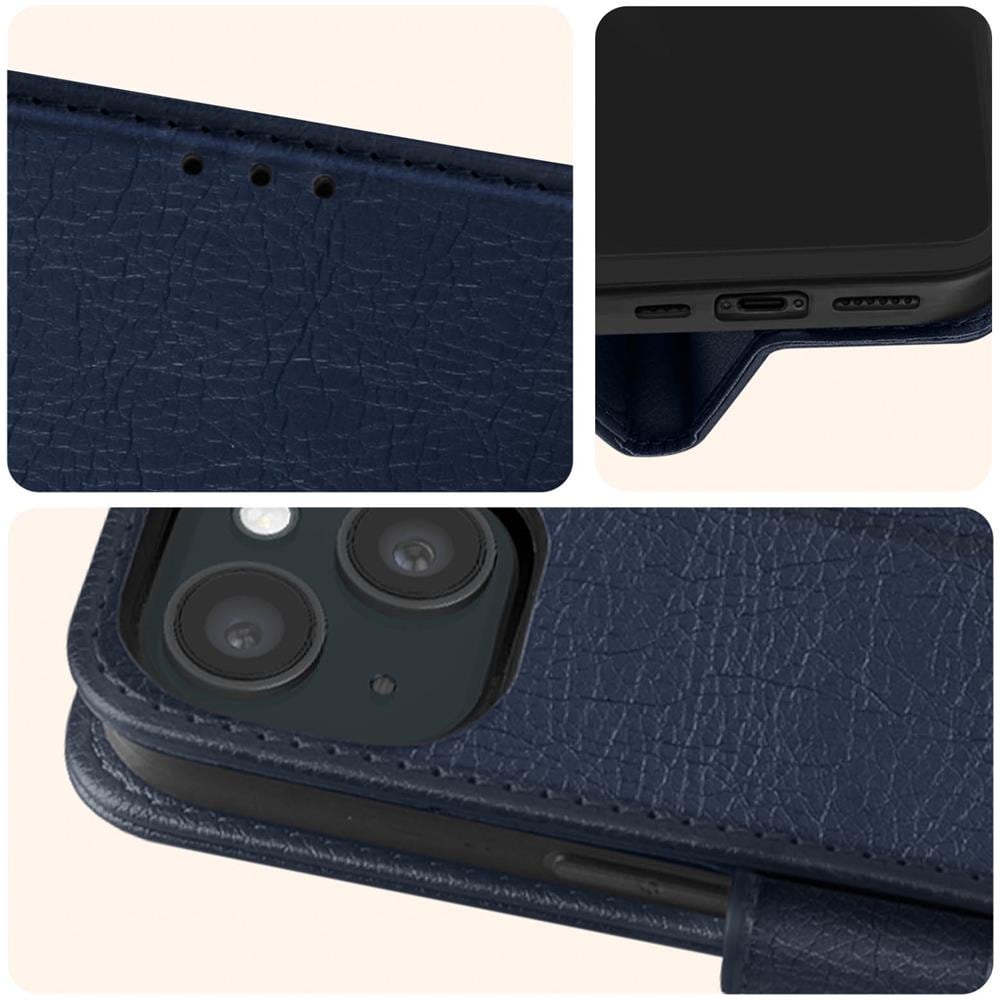Custodia Per Iphone 15 Plus Copertina Portacarte Funzione Supporto Blu - Foto 15