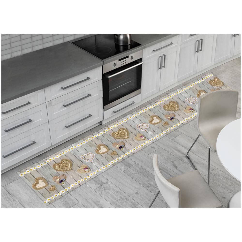 Tappeto Passatoia Cucina Antiscivolo Sottolavello Digitale Disegno Fiori Margherite 50x180 Fiori Margherite - Foto 1