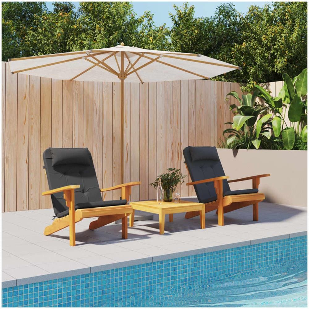 Cuscini Per Sedia Adirondack 2 Pz Neri In Tessuto Oxford - Foto 1