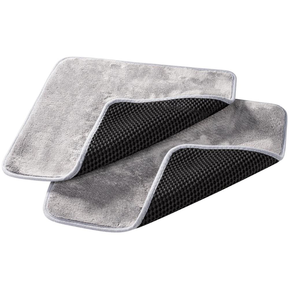 Panno Di Lavaggio 2in1, 2x Panno Di Pulizia, Panno In Microfibra Bifacciale Nero-grigio 40x40 Cm - Foto 1