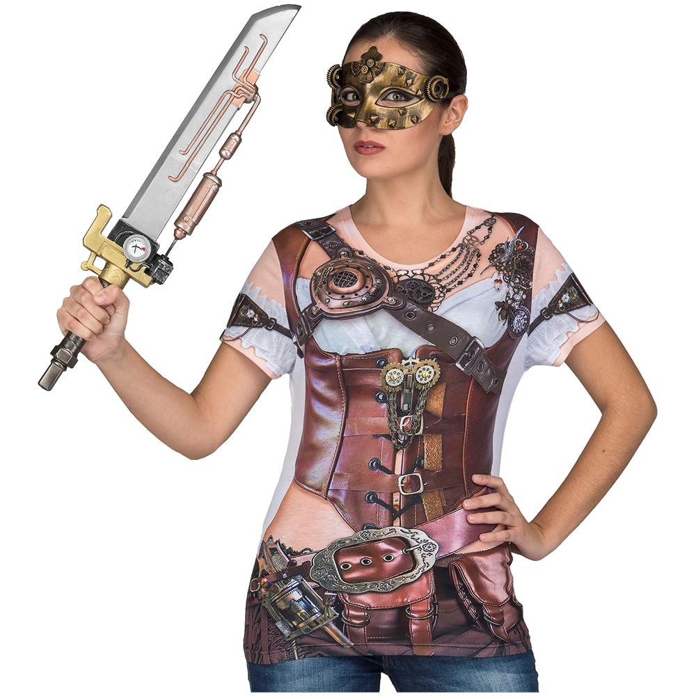 Costume Steampunk Lady Ml (T-shirt) - Foto 3