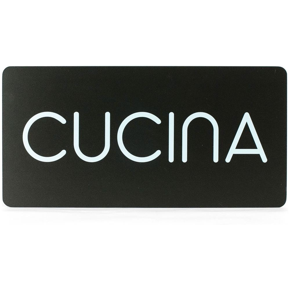 Segnaletica Targa Cucina Pittogrammi 32,5X16 Con Adesivo - Foto 2