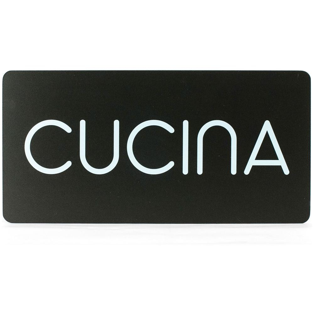 Segnaletica Targa Cucina Pittogrammi 32,5X16 Con Adesivo - Foto 1