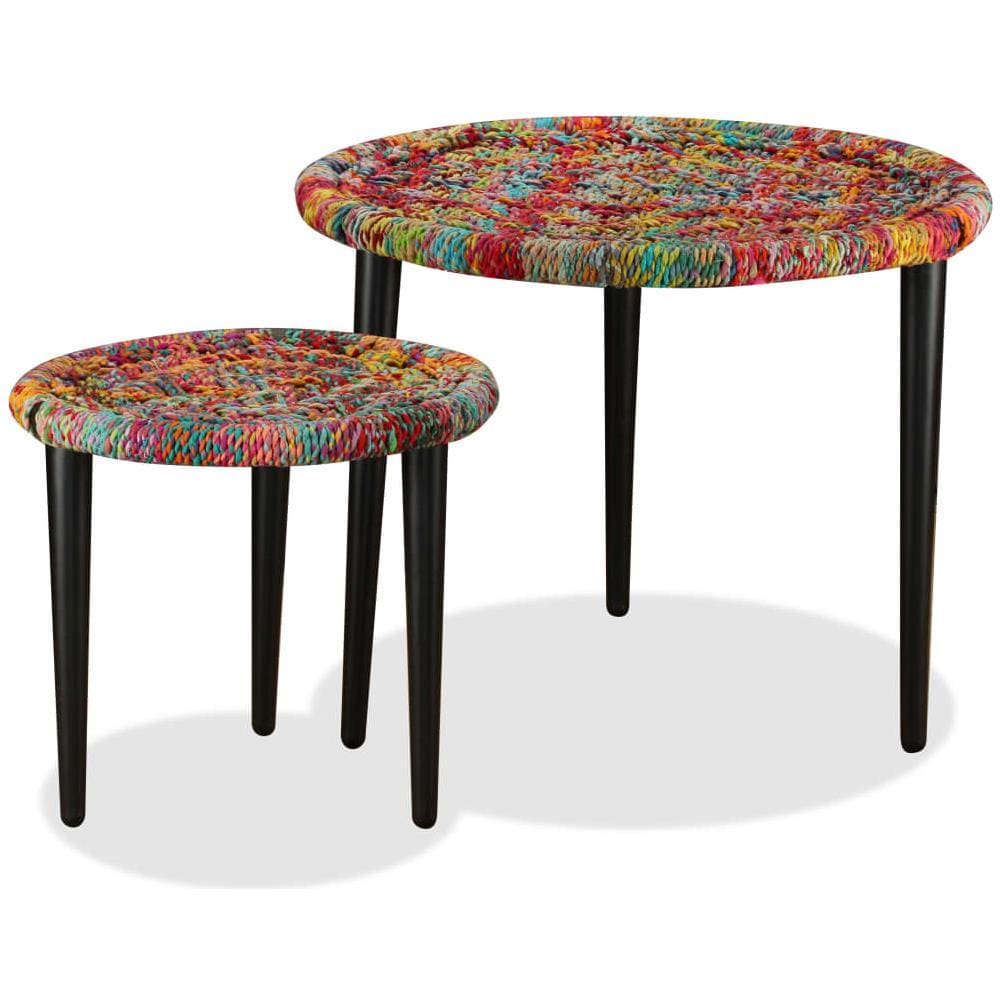 Set Tavolini Da Caffè 2 Pz Con Dettagli Chindi Multicolore - Foto 1