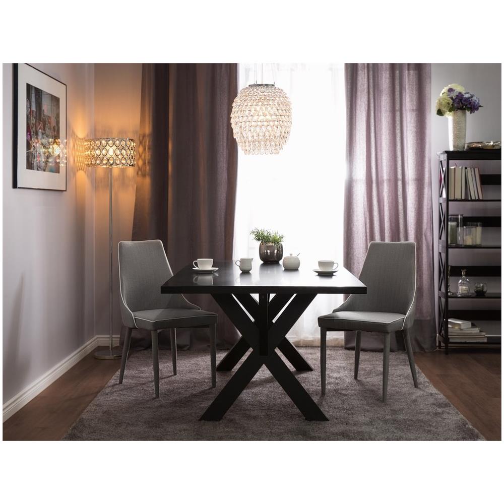 Set Di 2 Sedie In Tessuto Grigio Camino - Foto 2