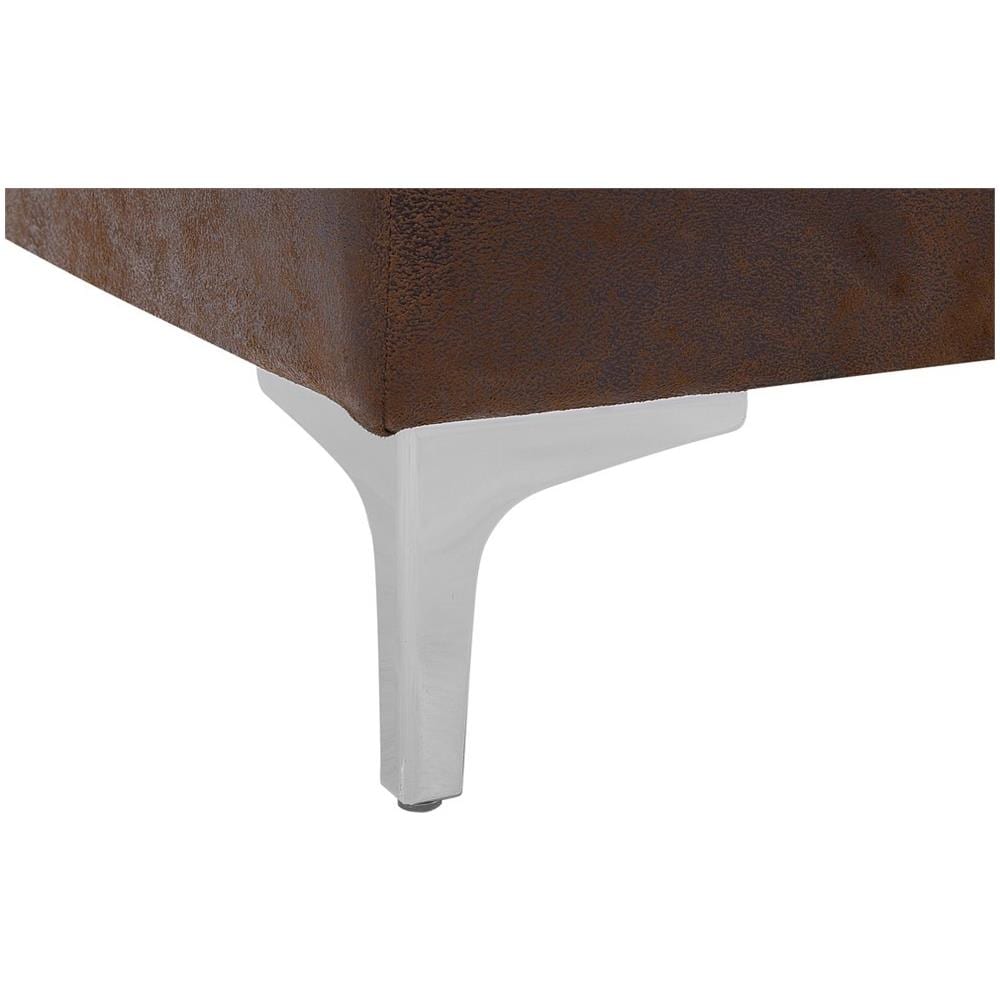 Ottomano In Tessuto Similpelle Marrone Aberdeen - Foto 2