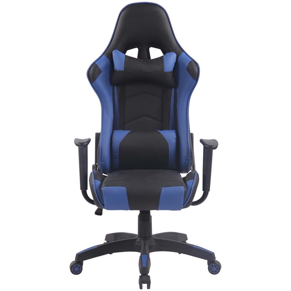 Sedia Gaming Miracle V2 in Similpelle - Sedia Racing 2 Cuscini - Poltrona Girevole con Max Carico 150Kg - Sedia Gamer Regolabile 47-57cm Nero Blu - Foto 2