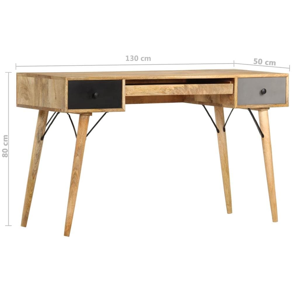 Scrivania Con Cassetti 130x50x80 Cm Legno Massello Di Mango - Foto 11