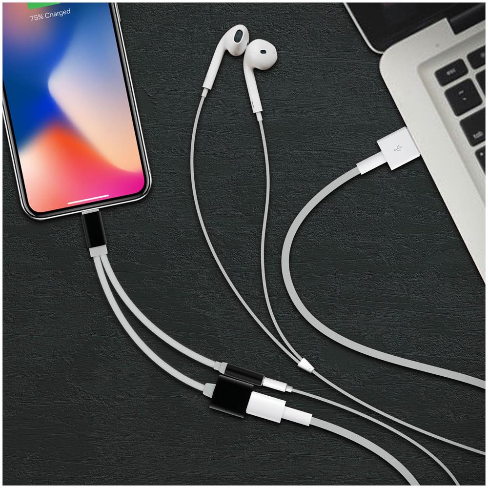 Adattatore Audio E Ricarica Apple Lightning Verso Lightning E Jack Da 3,5 Mm - Foto 5