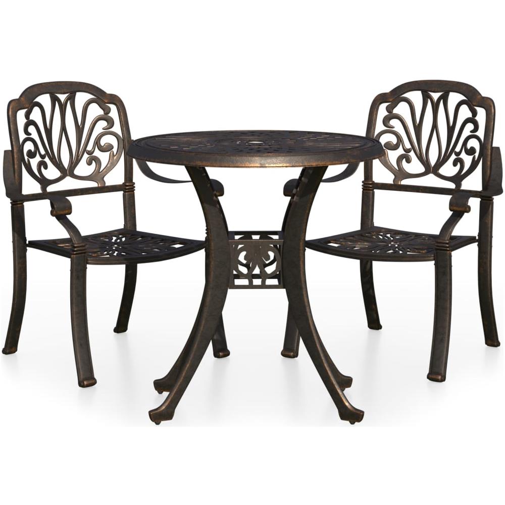 Set Da Bistrot 3 Pz In Alluminio Pressofuso Bronzo - Foto 2